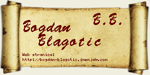 Bogdan Blagotić vizit kartica